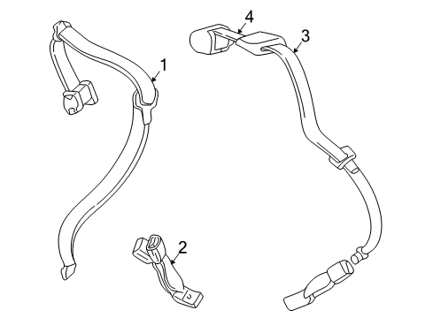 2005 Mercury Montego Buckle Assembly - Seat Belt Diagram for 6F9Z-7461203-BA