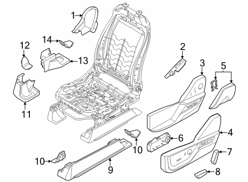 2024 Ford F-250 Super Duty Driver Seat Components Diagram