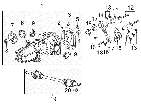 2011 Lincoln MKX Axle Assembly - Rear Diagram for 9E51-4000-AC