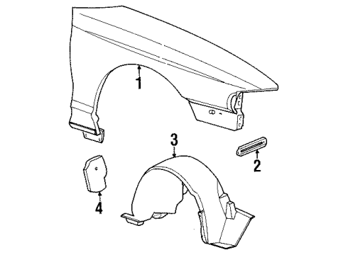 1996 Ford Mustang Guard - Front Splash Diagram for F4ZZ-16103-B