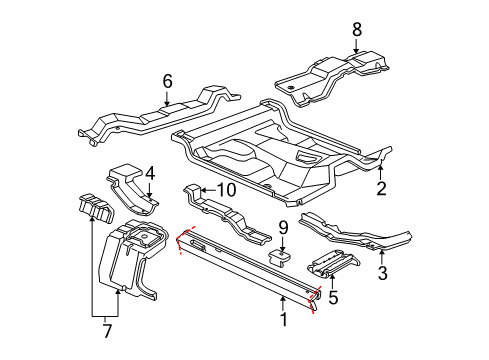 2008 Ford Ranger Rocker, Floor Diagram