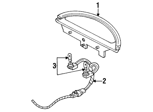 1998 Lincoln Mark VIII Lamp Assembly Rear High M Diagram for F4LY13A613A