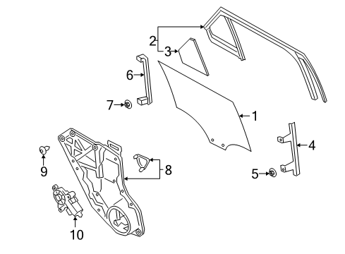 2020 Ford Explorer Rear Door - Glass & Hardware Diagram