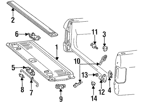 1993 Ford F-350 Tail Gate, Body Diagram 1 - Thumbnail