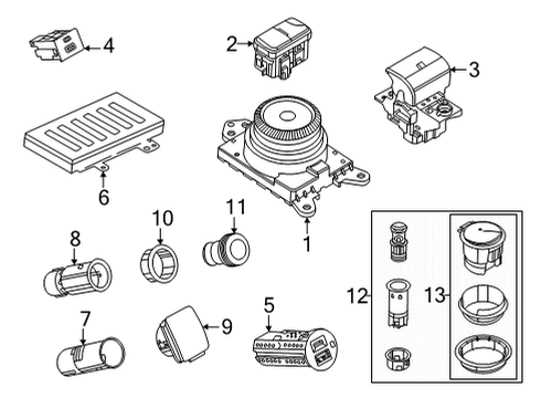 2021 Ford Mustang Mach-E Electrical Components - Console Diagram