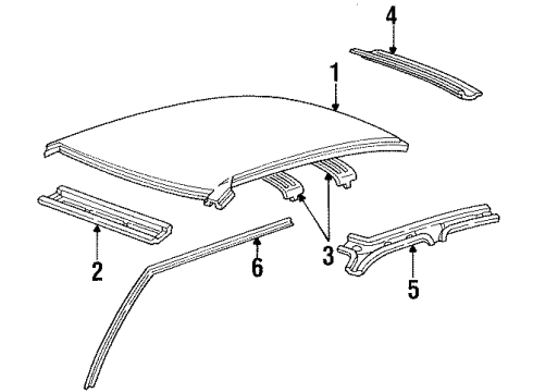 2000 Ford Crown Victoria Roof & Components Diagram