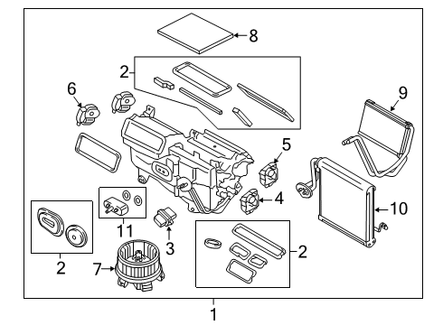 2023 Lincoln Nautilus A/C Evaporator Components Diagram