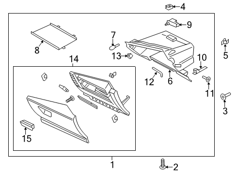 2017 Ford C-Max Bumper - Glove Compartment Door Diagram for CJ5Z-9906066-A