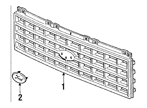 1992 Ford Aerostar Grille & Components Diagram