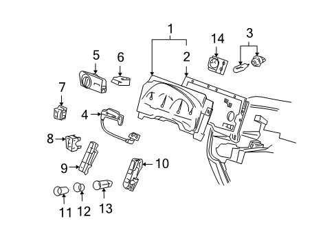 2004 Mercury Monterey Switch Assembly - Stop Light Diagram for 3F2Z-13480-CB