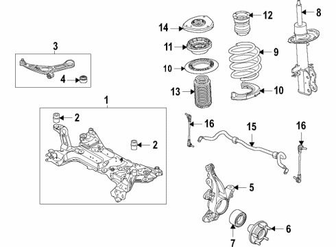 2022 Ford Bronco Sport SHOCK ABSORBER ASY - FRONT Diagram for LX6Z-18124-CC