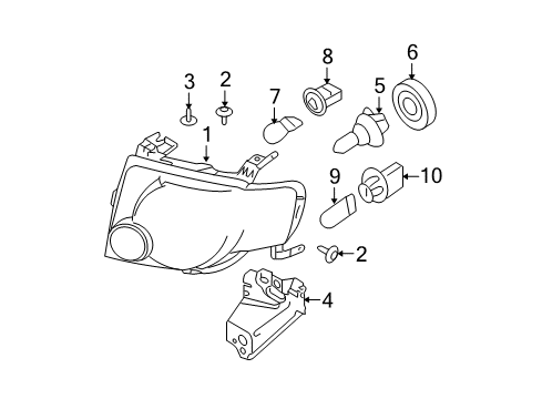 2010 Ford Escape Bulbs Diagram 3 - Thumbnail