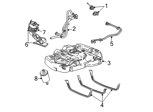 2006 Ford Freestar Strap Assembly - Fuel Tank Diagram for 3F2Z-9054-CA