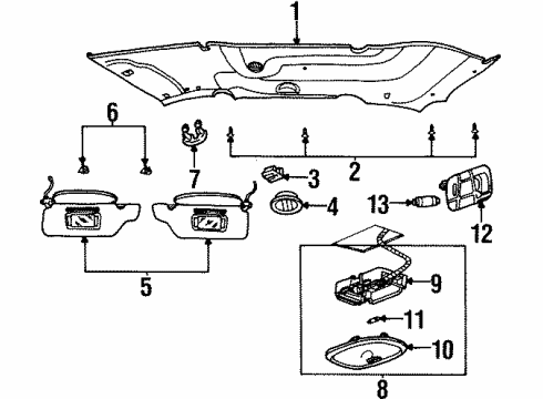 2003 Ford Windstar Interior Trim - Roof Diagram