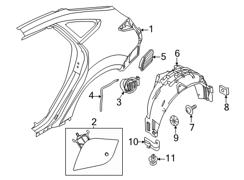 2017 Ford Focus Quarter Panel & Components Diagram 2 - Thumbnail