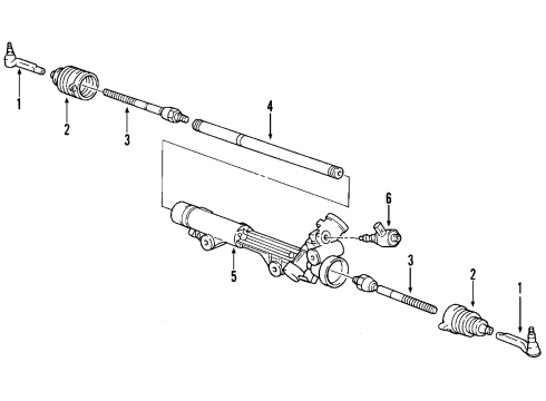 2002 Ford Thunderbird P/S Pump & Hoses, Steering Gear & Linkage Diagram 1 - Thumbnail