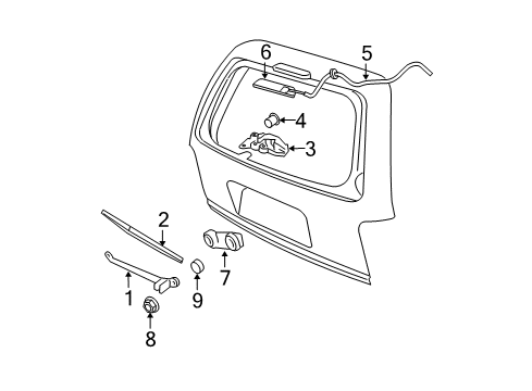 2003 Ford Expedition Lift Gate - Wiper & Washer Components Diagram