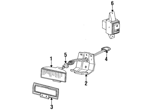 1990 Ford Thunderbird Bulb Diagram for E5RY13466E