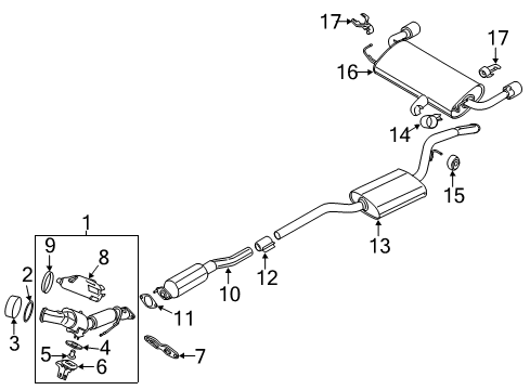 2016 Ford Escape Exhaust Components Diagram 2 - Thumbnail