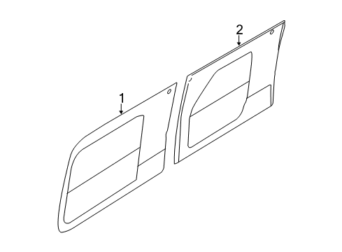 2019 Ford Transit-350 HD Side Loading Door - Glass & Hardware Diagram 1 - Thumbnail