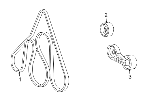 2001 Ford Excursion Belts & Pulleys Diagram