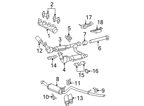 2008 Ford F-150 Catalytic Converter Assembly Diagram for 8L3Z-5E212-U