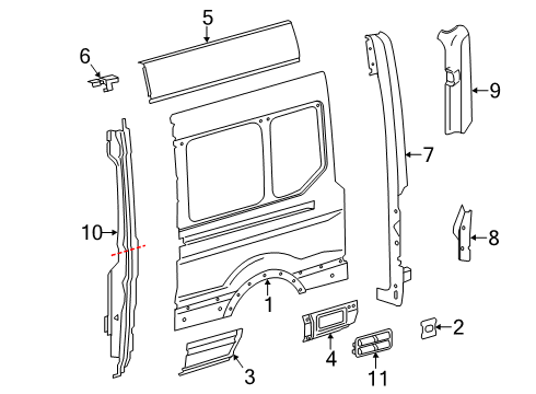 2019 Ford Transit-150 Side Panel & Components Diagram 8 - Thumbnail