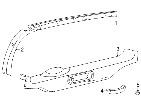 2001 Ford Excursion Moulding Assembly - Rear Diagram for YC3Z-78424B34-AAA