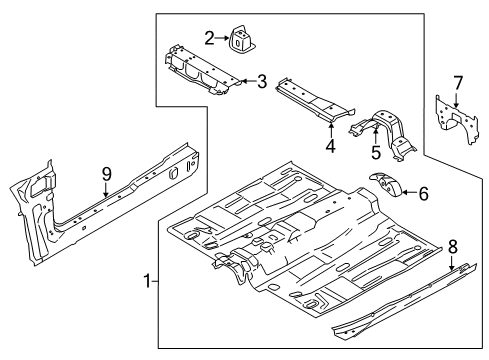 2016 Ford Transit Connect Extension - Side Member Diagram for AV6Z-1710062-A