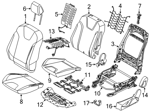 2012 Ford Focus Seat Cushion Cover Assembly Diagram for CV6Z-5862900-AA