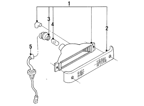 1991 Ford Escort High Mount Lamps Diagram