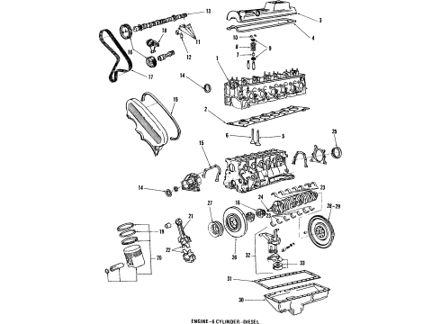 1984 Lincoln Mark VII Engine & Trans Mounting Diagram 1 - Thumbnail