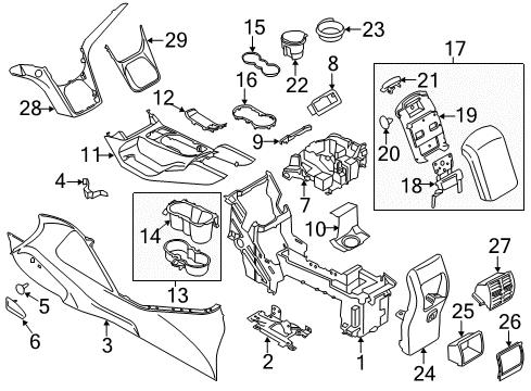 2016 Ford Escape Armrest Assembly - Console Diagram for CJ5Z-7806024-AC