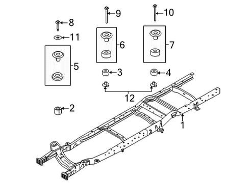 2022 Ford E-350 Super Duty Frame & Components Diagram