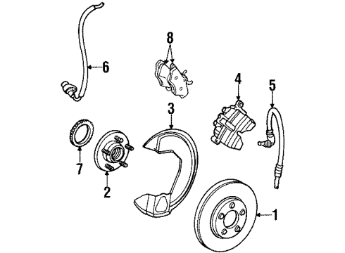 1999 Lincoln Continental Front Brakes Diagram