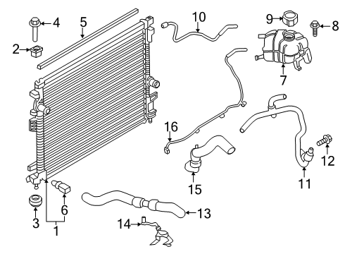 2023 Lincoln Nautilus Radiator & Components Diagram 2 - Thumbnail