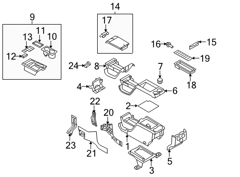 2014 Ford F-150 Panel Assembly - Console Diagram for CL3Z-15045A76-PA