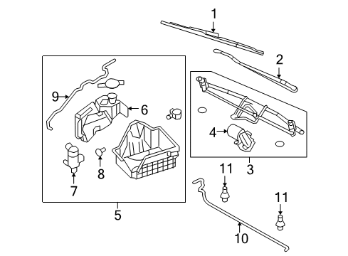 2008 Ford F-250 Super Duty Wiper Blade Assembly Diagram for YF1Z-17528-AB