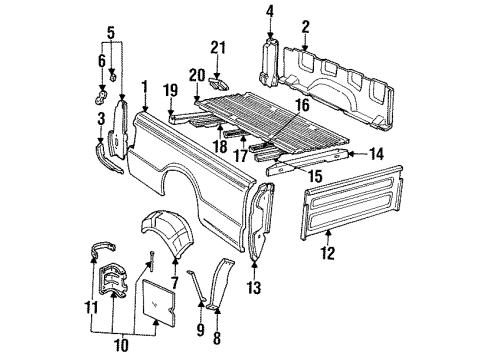 1997 Ford Ranger Member Assembly - Floor Cross Diagram for 9L5Z-9910610-A