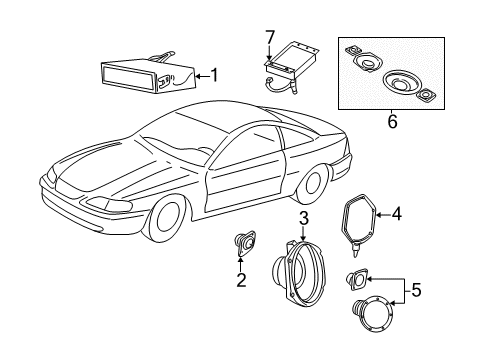 2002 Ford Mustang Speaker Assembly Diagram for 2R3Z-18808-AB