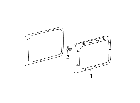 2001 Ford Expedition Quarter Panel - Glass & Hardware Diagram 2 - Thumbnail