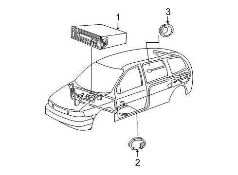 2007 Ford Freestar Speaker Assembly Diagram for 7F2Z-18808-C