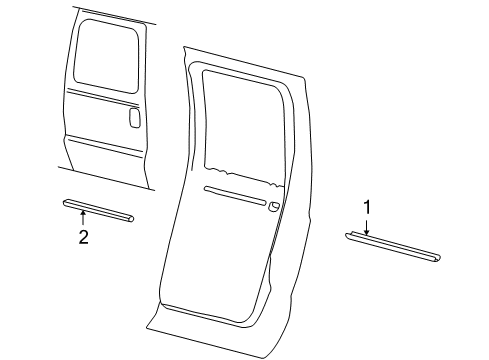 2001 Ford Excursion Weatherstrip - Door Glass Channel Diagram for YC3Z-7825596-AA