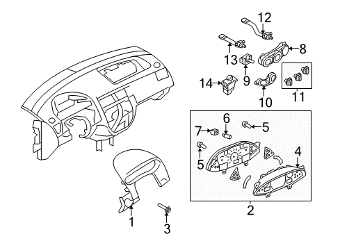 2007 Ford Focus Panel - Instrument Diagram for 5S4Z-54044D70-AAA