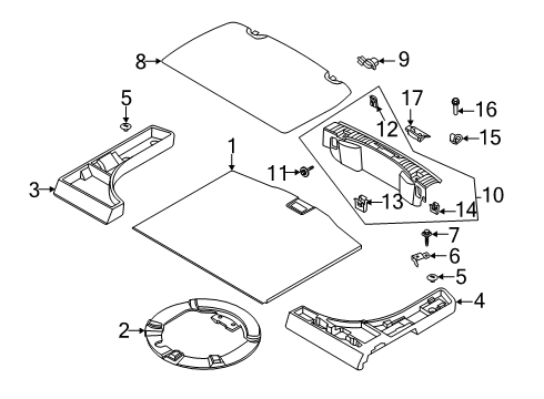 2020 Ford Escape Cargo Organization - Black Diagram for LJ6Z-6111600-AA