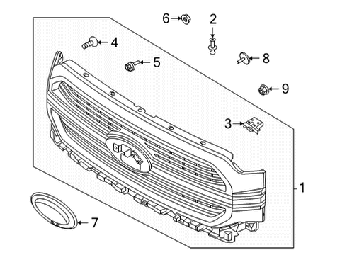 2021 Ford F-150 Grille & Components Diagram 5 - Thumbnail