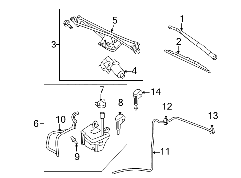 2007 Ford Explorer Sport Trac Wiper & Washer Components Diagram