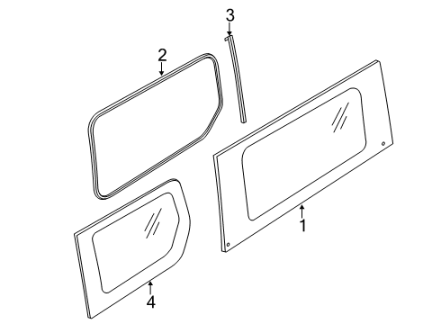 2019 Ford Transit Connect Side Panel - Glass & Hardware Diagram 1 - Thumbnail