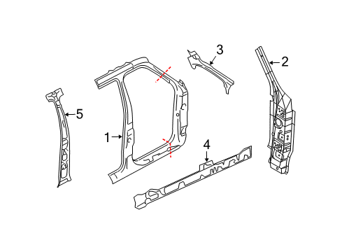 2007 Lincoln Navigator Frame Assembly Diagram for 7L1Z-78211A10-A