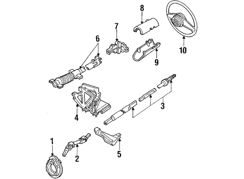 1984 Ford EXP Steering Column & Wheel, Steering Gear & Linkage Diagram 1 - Thumbnail